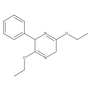 (2R)-3,6-diethoxy-2-phenyl-2,5-dihydropyrazine结构式