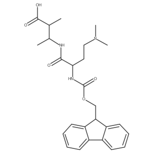 3-[4-(dimethylamino)-2-({[(9H-fluoren-9-yl)methoxy]carbonyl}amino)butanamido]-2-methylbutanoic acid结构式