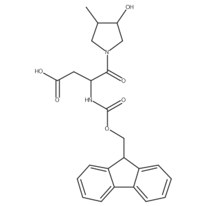 3-({[(9H-fluoren-9-yl)methoxy]carbonyl}amino)-4-(3-hydroxy-4-methylpyrrolidin-1-yl)-4-oxobutanoic acid结构式