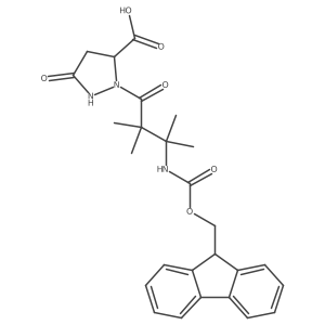 2-[3-({[(9H-fluoren-9-yl)methoxy]carbonyl}amino)-2,2,3-trimethylbutanoyl]-5-oxopyrazolidine-3-carboxylic acid Structure