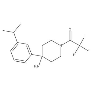 1-{4-Amino-4-[3-(propan-2-yl)phenyl]piperidin-1-yl}-2,2,2-trifluoroethan-1-one结构式