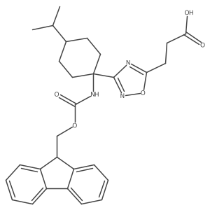 3-{3-[1-({[(9H-fluoren-9-yl)methoxy]carbonyl}amino)-4-(propan-2-yl)cyclohexyl]-1,2,4-oxadiazol-5-yl}propanoic acid Structure