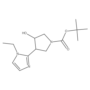 tert-butyl 3-(1-ethyl-1H-imidazol-2-yl)-4-hydroxypyrrolidine-1-carboxylate Structure