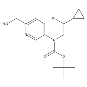 tert-butyl N-[6-(aminomethyl)pyridin-3-yl]-N-(2-cyclopropyl-2-hydroxyethyl)carbamate Structure