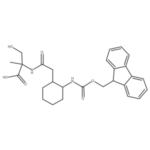 2-{2-[2-({[(9H-fluoren-9-yl)methoxy]carbonyl}amino)cyclohexyl]acetamido}-3-hydroxy-2-methylpropanoic acid Structure