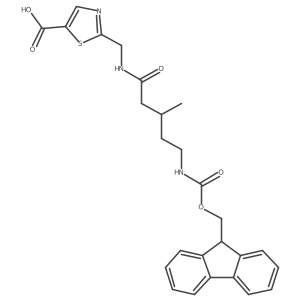 2-{[5-({[(9H-fluoren-9-yl)methoxy]carbonyl}amino)-3-methylpentanamido]methyl}-1,3-thiazole-5-carboxylic acid Structure