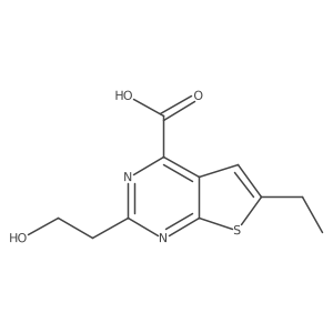 6-Ethyl-2-(2-hydroxyethyl)thieno[2,3-d]pyrimidine-4-carboxylic acid Structure