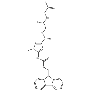 2-(2-{[5-({[(9H-fluoren-9-yl)methoxy]carbonyl}amino)-1-methyl-1H-pyrazol-3-yl]formamido}acetamido)acetic acid结构式