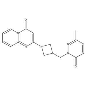 6-methyl-2-[(1-{4-oxo-4H-pyrido[1,2-a]pyrimidin-2-yl}azetidin-3-yl)methyl]-2,3-dihydropyridazin-3-one Structure