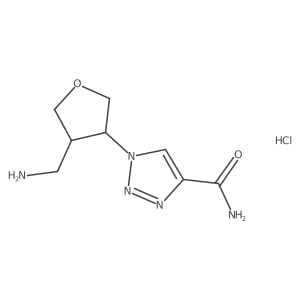 1-[(3S,4S)-4-(Aminomethyl)oxolan-3-yl]triazole-4-carboxamide;hydrochloride结构式