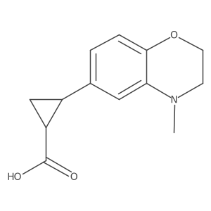 rac-(1R,2R)-2-(4-methyl-3,4-dihydro-2H-1,4-benzoxazin-6-yl)cyclopropane-1-carboxylic acid Structure