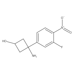3-Amino-3-(3-fluoro-4-nitrophenyl)cyclobutan-1-ol结构式