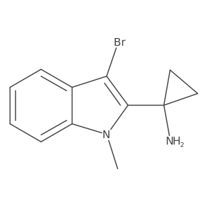1-(3-bromo-1-methyl-1H-indol-2-yl)cyclopropan-1-amine结构式