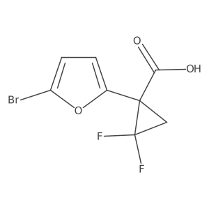 1-(5-Bromofuran-2-yl)-2,2-difluorocyclopropane-1-carboxylic acid结构式