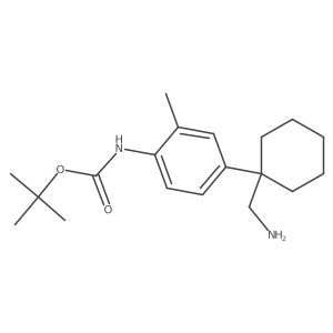 tert-butyl N-{4-[1-(aminomethyl)cyclohexyl]-2-methylphenyl}carbamate结构式