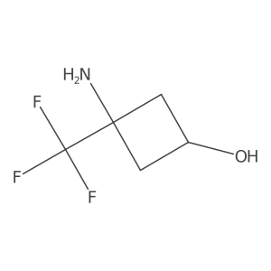 3-Amino-3-(trifluoromethyl)cyclobutan-1-ol结构式
