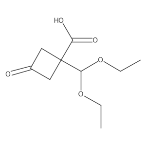 1-(Diethoxymethyl)-3-oxocyclobutane-1-carboxylic acid Structure
