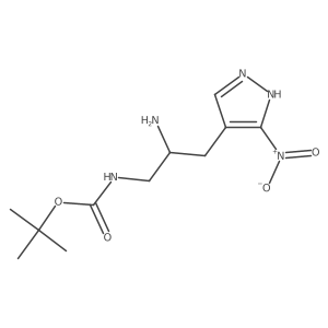 tert-butyl N-[2-amino-3-(3-nitro-1H-pyrazol-4-yl)propyl]carbamate结构式