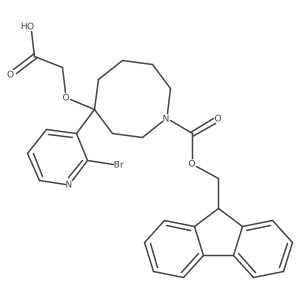 2-{[4-(2-bromopyridin-3-yl)-1-{[(9H-fluoren-9-yl)methoxy]carbonyl}azocan-4-yl]oxy}acetic acid Structure