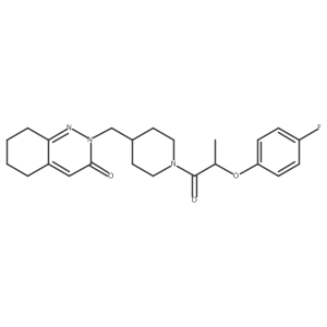 2-({1-[2-(4-Fluorophenoxy)propanoyl]piperidin-4-yl}methyl)-2,3,5,6,7,8-hexahydrocinnolin-3-one Structure
