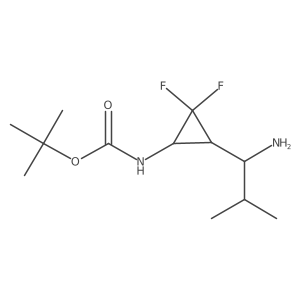 tert-butyl N-[3-(1-amino-2-methylpropyl)-2,2-difluorocyclopropyl]carbamate结构式