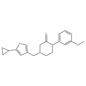4-[(2-Cyclopropyl-1,3-thiazol-4-yl)methyl]-1-(2-methoxypyridin-4-yl)piperazin-2-one结构式