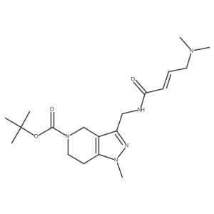 Tert-butyl 3-[[[(E)-4-(dimethylamino)but-2-enoyl]amino]methyl]-1-methyl-6,7-dihydro-4H-pyrazolo[4,3-c]pyridine-5-carboxylate结构式