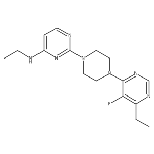 N-Ethyl-2-[4-(6-ethyl-5-fluoropyrimidin-4-yl)piperazin-1-yl]pyrimidin-4-amine结构式