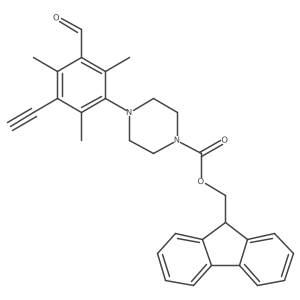 (9H-fluoren-9-yl)methyl 4-(3-ethynyl-5-formyl-2,4,6-trimethylphenyl)piperazine-1-carboxylate Structure