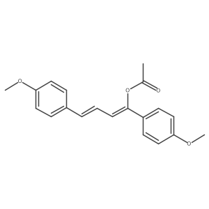 Benzenemethanol, 4-methoxy-I+/--[(2E)-3-(4-methoxyphenyl)-2-propen-1-ylidene]-, 1-acetate, (I+/-E)- Structure
