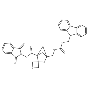 1,3-dioxo-2,3-dihydro-1H-isoindol-2-yl 4-[({[(9H-fluoren-9-yl)methoxy]carbonyl}amino)methyl]-3-oxaspiro[bicyclo[2.1.1]hexane-2,3'-oxetane]-1-carboxylate Structure