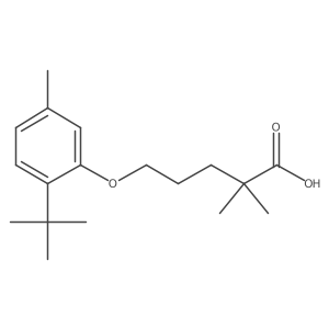 5-[2-(1,1-Dimethylethyl)-5-methylphenoxy]-2,2-dimethylpentanoic acid Structure