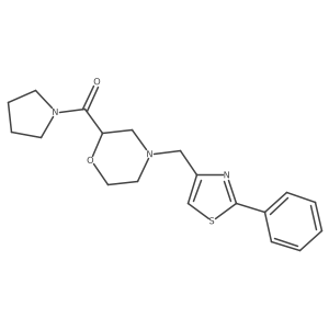 4-[(2-Phenyl-1,3-thiazol-4-yl)methyl]-2-(pyrrolidine-1-carbonyl)morpholine结构式