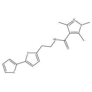 N-(2-{[2,2'-bithiophene]-5-yl}ethyl)-1,3,5-trimethyl-1H-pyrazole-4-carboxamide Structure