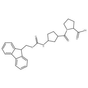 (2R)-1-[3-({[(9H-fluoren-9-yl)methoxy]carbonyl}amino)cyclopentanecarbonyl]pyrrolidine-2-carboxylic acid Structure