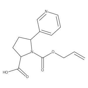 rac-(2R,5S)-1-[(prop-2-en-1-yloxy)carbonyl]-5-(pyridin-3-yl)pyrrolidine-2-carboxylic acid结构式