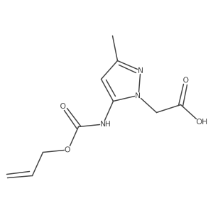 2-(3-methyl-5-{[(prop-2-en-1-yloxy)carbonyl]amino}-1H-pyrazol-1-yl)acetic acid结构式