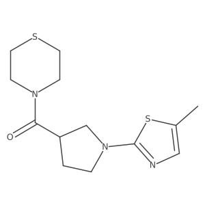 4-[1-(5-Methyl-1,3-thiazol-2-yl)pyrrolidine-3-carbonyl]thiomorpholine结构式