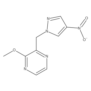 Pyrazine, 2-methoxy-3-[(4-nitro-1H-pyrazol-1-yl)methyl]- Structure
