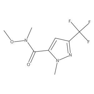 N-Methoxy-N,1-dimethyl-3-(trifluoromethyl)-1H-pyrazole-5-carboxamide结构式