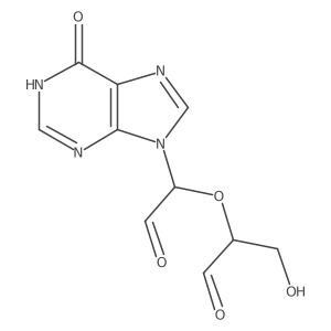 3-Hydroxy-2-(2-oxo-1-(6-oxo-3H-purin-9(6H)-yl)ethoxy)propanal结构式