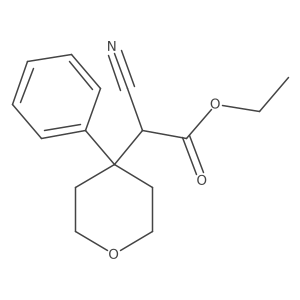 ethyl 2-cyano-2-(4-phenyltetrahydro-2H-pyran-4-yl)acetate Structure