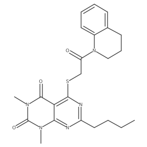 7-butyl-5-((2-(3,4-dihydroquinolin-1(2H)-yl)-2-oxoethyl)thio)-1,3-dimethylpyrimido[4,5-d]pyrimidine-2,4(1H,3H)-dione Structure