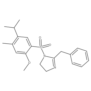2-benzyl-1-[2-methoxy-4-methyl-5-(propan-2-yl)benzenesulfonyl]-4,5-dihydro-1H-imidazole结构式