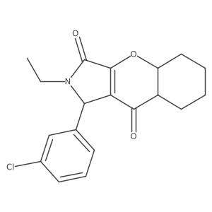 1-(3-chlorophenyl)-2-ethyl-4a,5,6,7,8,8a-hexahydro-1H-chromeno[2,3-c]pyrrole-3,9-dione Structure