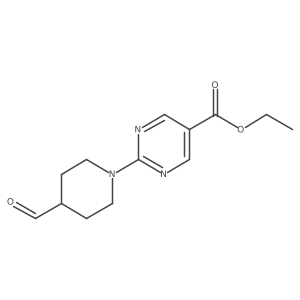 Ethyl 2-(4-formylpiperidin-1-yl)pyrimidine-5-carboxylate结构式
