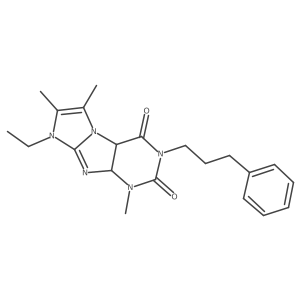 6-Ethyl-4,7,8-trimethyl-2-(3-phenylpropyl)-4a,9a-dihydropurino[7,8-a]imidazole-1,3-dione结构式