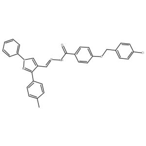 4-((4-Chlorobenzyl)oxy)-N'-((1-phenyl-3-(p-tolyl)-1H-pyrazol-4-yl)methylene)benzohydrazide结构式