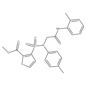 Methyl 3-[(4-methylphenyl){2-[(2-methylphenyl)amino]-2-oxoethyl}sulfamoyl]thiophene-2-carboxylate Structure