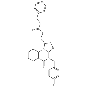 N-benzyl-3-[4-[(4-fluorophenyl)methyl]-5-oxo-3,3a,5a,6,7,8,9,9a-octahydro-[1,2,4]triazolo[4,3-a]quinazolin-1-yl]propanamide Structure